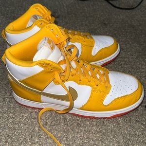 Nike Yellow and White High-Top Sneakers